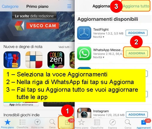 aggiornamento whatsapp iphone
