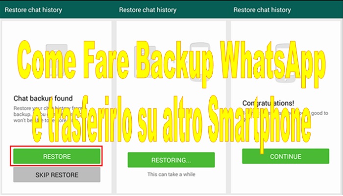 come fare backup whatsapp