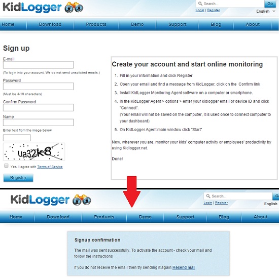kidlogger-crea-account